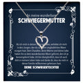 22Feels® Schwiegermama Geschenk von Schwiegertochter Bräutigam Silber 925/000 Herz Halskette Karte Frauen Schmuck Schwiegermutter Hochzeit Muttertag-Schmuck mit Botschaftskarte - Herz21-22Feels
