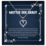 22Feels® Mutter der Braut Geschenk von Bräutigam Silber 925/000 Herz Halskette Brautmutter Frauen Schmuck Schwiegermama Hochzeit Damen Collier-Schmuck mit Botschaftskarte - Herz21-22Feels