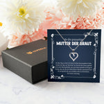 22Feels® Mutter der Braut Geschenk von Bräutigam Silber 925/000 Herz Halskette Brautmutter Frauen Schmuck Schwiegermama Hochzeit Damen Collier-Schmuck mit Botschaftskarte - Herz21-22Feels