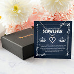 22Feels® Großartige Schwester Geschenk Silber 925/000 Herz Halskette mit Karte Mädchen Frauen Schmuck Geburtstag Weihnachten Valentinstag Firmung Konfirmation-Schmuck mit Botschaftskarte - Herz21-22Feels