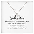 22Feels® Schwester Geschenk Silber 925/000 Herz Halskette mit Karte Mädchen Frauen Schmuck Geburtstag Weihnachten Valentinstag Firmung Konfirmation-Schmuck mit Botschaftskarte - Herz21-22Feels