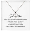 22Feels® Schwester Geschenk Silber 925/000 Herz Halskette mit Karte Mädchen Frauen Schmuck Geburtstag Weihnachten Valentinstag Firmung Konfirmation-Schmuck mit Botschaftskarte - Herz21-22Feels