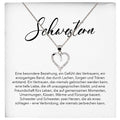 22Feels® Schwester Geschenk Silber 925/000 Herz Halskette mit Karte Mädchen Frauen Schmuck Geburtstag Weihnachten Valentinstag Firmung Konfirmation-Schmuck mit Botschaftskarte - Herz21-22Feels