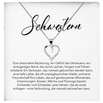 22Feels® Schwester Geschenk Silber 925/000 Herz Halskette mit Karte Mädchen Frauen Schmuck Geburtstag Weihnachten Valentinstag Firmung Konfirmation-Schmuck mit Botschaftskarte - Herz21-22Feels