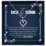22Feels® Durch Dick und Dünn Grosse Schwester Geschenk Silber 925/000 Herz Halskette mit Karte Mädchen Frauen Schmuck Geburtstag Weihnachten Valentinstag Firmung Konfirmation-Schmuck mit Botschaftskarte - Herz21-22Feels