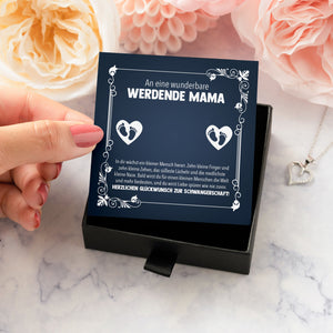 22Feels® Werdende Mama To Be Schwangerschaft Geschenk Muttertag Silber 925/000 Frauen Herz Halskette Karte Frauen Schmuck Collier Babyparty Babyshower Gender Reveal-Schmuck mit Botschaftskarte - Herz21-22Feels