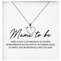 22Feels® Mama To Be Schwangerschaft Geschenk Muttertag Silber 925/000 Herz Halskette Karte Frauen Werdende Mutter Schmuck Collier Babyparty Babyshower-Schmuck mit Botschaftskarte - Herz21-22Feels