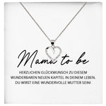 22Feels® Mama To Be Schwangerschaft Geschenk Muttertag Silber 925/000 Herz Halskette Karte Frauen Werdende Mutter Schmuck Collier Babyparty Babyshower-Schmuck mit Botschaftskarte - Herz21-22Feels