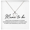 22Feels® Mama To Be Schwangerschaft Geschenk Muttertag Silber 925/000 Herz Halskette Karte Frauen Werdende Mutter Schmuck Collier Babyparty Babyshower-Schmuck mit Botschaftskarte - Herz21-22Feels