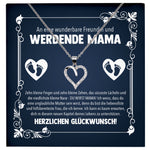 22Feels® Freundin Schwangerschaft Geschenk Muttertag Silber 925/000 Herz Halskette Karte Frauen Schmuck Collier Babyparty Babyshower Gender Reveal-Schmuck mit Botschaftskarte - Herz21-22Feels