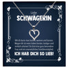 22Feels® Liebe Schwägerin Geschenk Silber 925 Herz Halskette mit Karte Frauen Schmuck Damen Collier Hochzeit Geburtstag Weihnachten Zirkonia-Steine-Schmuck mit Botschaftskarte - Herz21-22Feels