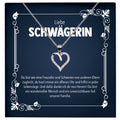 22Feels® Liebe Schwägerin Geschenk Silber 925 Herz Halskette mit Karte Frauen Schmuck Damen Collier Hochzeit Geburtstag Weihnachten Zirkonia-Steine-Schmuck mit Botschaftskarte - Herz21-22Feels