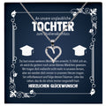 22Feels® Tochter Studienabschluss Geschenk Silber 925 Herz Halskette mit Karte Uni Studentin Glückwunsch Frauen Schmuck Bachelor Master Doktortitel-Schmuck mit Botschaftskarte - Herz21-22Feels
