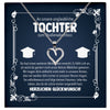 22Feels® Tochter Studienabschluss Geschenk Silber 925 Herz Halskette mit Karte Uni Studentin Glückwunsch Frauen Schmuck Bachelor Master Doktortitel-Schmuck mit Botschaftskarte - Herz21-22Feels