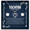 22Feels® Tochter Studienabschluss Geschenk Silber 925 Herz Halskette mit Karte Uni Studentin Glückwunsch Frauen Schmuck Bachelor Master Doktortitel-Schmuck mit Botschaftskarte - Herz21-22Feels
