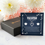 22Feels® Tochter Studienabschluss Geschenk Silber 925 Herz Halskette mit Karte Uni Studentin Glückwunsch Frauen Schmuck Bachelor Master Doktortitel-Schmuck mit Botschaftskarte - Herz21-22Feels