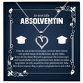 22Feels® Studienabschluss Geschenk Silber 925 Herz Halskette mit Karte Uni Studentin Glückwunsch Frauen Schmuck Bachelor Master Doktortitel Absolvia-Schmuck mit Botschaftskarte - Herz21-22Feels