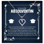 22Feels® Studienabschluss Geschenk Silber 925 Herz Halskette mit Karte Uni Studentin Glückwunsch Frauen Schmuck Bachelor Master Doktortitel Absolvia-Schmuck mit Botschaftskarte - Herz21-22Feels