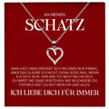 22Feels® Schatz Ich Liebe Dich Frauen Geschenk Silber 925/000 Schmuck Ehefrau Freundin Herz Halskette Valentinstag Hochzeitstag Jahrestag-Schmuck mit Botschaftskarte - Herz21-22Feels
