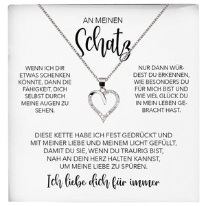22Feels® Schatz Ich Liebe Dich Frauen Geschenk Silber 925/000 Schmuck Ehefrau Freundin Herz Halskette Valentinstag Hochzeitstag Jahrestag-Schmuck mit Botschaftskarte - Herz21-22Feels