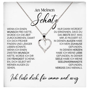 22Feels® Schatz Ich Liebe Dich Frauen Geschenk Silber 925/000 Schmuck Ehefrau Freundin Herz Halskette Valentinstag Hochzeitstag Jahrestag-Schmuck mit Botschaftskarte - Herz21-22Feels