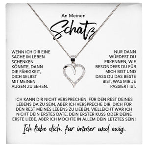22Feels® Schatz Ich Liebe Dich Frauen Geschenk Silber 925/000 Schmuck Ehefrau Freundin Herz Halskette Valentinstag Hochzeitstag Jahrestag-Schmuck mit Botschaftskarte - Herz21-22Feels