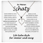 22Feels® Schatz Ich Liebe Dich Frauen Geschenk Silber 925/000 Schmuck Ehefrau Freundin Herz Halskette Valentinstag Hochzeitstag Jahrestag-Schmuck mit Botschaftskarte - Herz21-22Feels