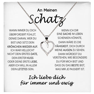 22Feels® Schatz Ich Liebe Dich Frauen Geschenk Silber 925/000 Schmuck Ehefrau Freundin Herz Halskette Valentinstag Hochzeitstag Jahrestag-Schmuck mit Botschaftskarte - Herz21-22Feels