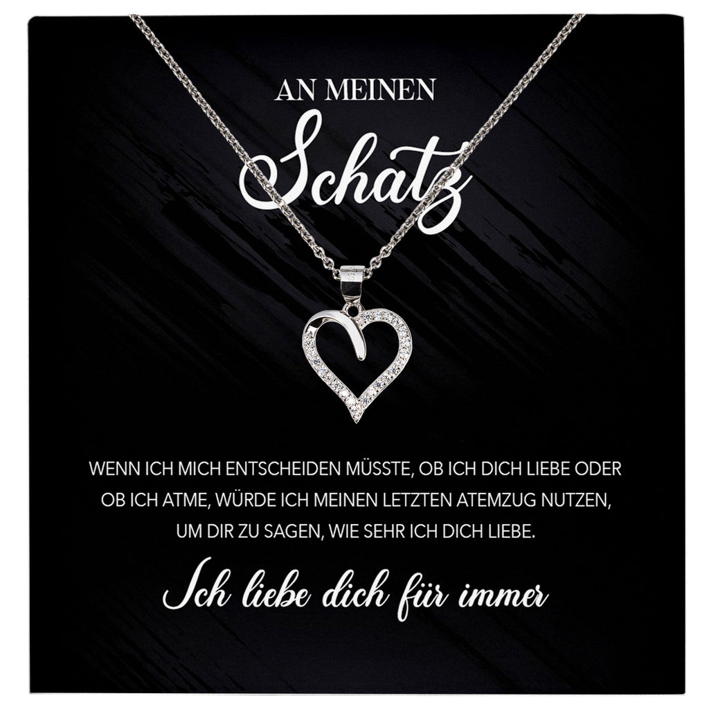 22Feels® Schatz Ich Liebe Dich Frauen Geschenk Silber 925/000 Schmuck Ehefrau Freundin Herz Halskette Valentinstag Hochzeitstag Jahrestag-Schmuck mit Botschaftskarte - Herz21-22Feels