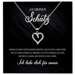22Feels® Schatz Ich Liebe Dich Frauen Geschenk Silber 925/000 Schmuck Ehefrau Freundin Herz Halskette Valentinstag Hochzeitstag Jahrestag-Schmuck mit Botschaftskarte - Herz21-22Feels