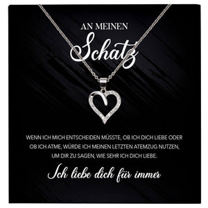 22Feels® Schatz Ich Liebe Dich Frauen Geschenk Silber 925/000 Schmuck Ehefrau Freundin Herz Halskette Valentinstag Hochzeitstag Jahrestag-Schmuck mit Botschaftskarte - Herz21-22Feels