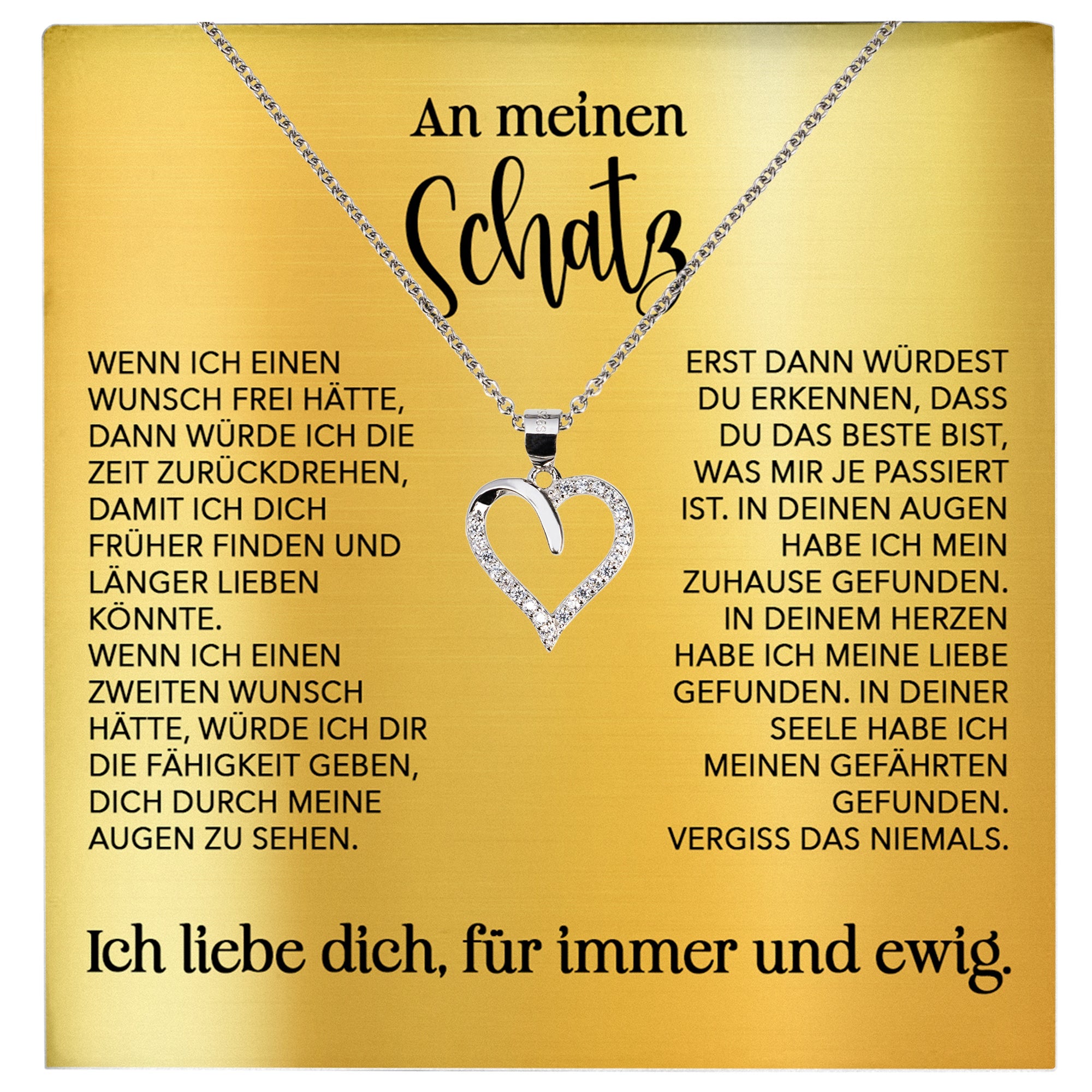 22Feels® Schatz Ich Liebe Dich Frauen Geschenk Silber 925/000 Schmuck Ehefrau Freundin Herz Halskette Valentinstag Hochzeitstag Jahrestag-Schmuck mit Botschaftskarte - Herz21-22Feels