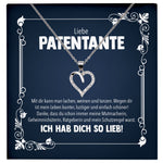 22Feels® Liebe Patentante Geschenk Silber 925/000 Herz Halskette mit Karte Patin Frauen Schmuck Damen Collier Geburtstag Weihnachte Taufe Familie-Schmuck mit Botschaftskarte - Herz21-22Feels