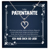 22Feels® Liebe Patentante Geschenk Silber 925/000 Herz Halskette mit Karte Patin Frauen Schmuck Damen Collier Geburtstag Weihnachte Taufe Familie-Schmuck mit Botschaftskarte - Herz21-22Feels