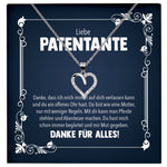 22Feels® Liebe Patentante Geschenk Silber 925/000 Herz Halskette mit Karte Patin Frauen Schmuck Damen Collier Geburtstag Weihnachte Taufe Familie-Schmuck mit Botschaftskarte - Herz21-22Feels