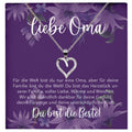 22Feels® Liebe Oma Geschenk Silber 925/000 Herz Halskette Karte Frauen Schmuck Damen Collier Grossmutter Weihnachten Geburtstag Muttertag Grosseltern-Schmuck mit Botschaftskarte - Herz21-22Feels