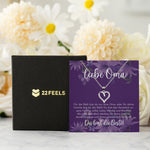 22Feels® Liebe Oma Geschenk Silber 925/000 Herz Halskette Karte Frauen Schmuck Damen Collier Grossmutter Weihnachten Geburtstag Muttertag Grosseltern-Schmuck mit Botschaftskarte - Herz21-22Feels