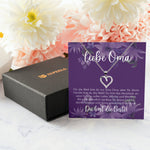 22Feels® Liebe Oma Geschenk Silber 925/000 Herz Halskette Karte Frauen Schmuck Damen Collier Grossmutter Weihnachten Geburtstag Muttertag Grosseltern-Schmuck mit Botschaftskarte - Herz21-22Feels