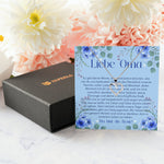 22Feels® Liebe Oma Geschenk Silber 925/000 Herz Halskette Karte Frauen Schmuck Damen Collier Grossmutter Weihnachten Geburtstag Muttertag Grosseltern-Schmuck mit Botschaftskarte - Herz21-22Feels
