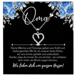 22Feels® Unsere Oma Geschenk Silber 925/000 Herz Halskette Karte Frauen Schmuck Damen Collier Grossmutter Weihnachten Geburtstag Muttertag Grosseltern-Schmuck mit Botschaftskarte - Herz21-22Feels