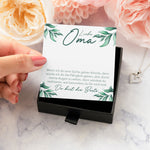 22Feels® Liebe Oma Geschenk Silber 925/000 Herz Halskette Karte Frauen Schmuck Damen Collier Grossmutter Weihnachten Geburtstag Muttertag Grosseltern-Schmuck mit Botschaftskarte - Herz21-22Feels