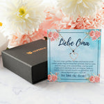 22Feels® Liebe Oma Geschenk Silber 925/000 Herz Halskette Karte Frauen Schmuck Damen Collier Grossmutter Weihnachten Geburtstag Muttertag Grosseltern-Schmuck mit Botschaftskarte - Herz21-22Feels