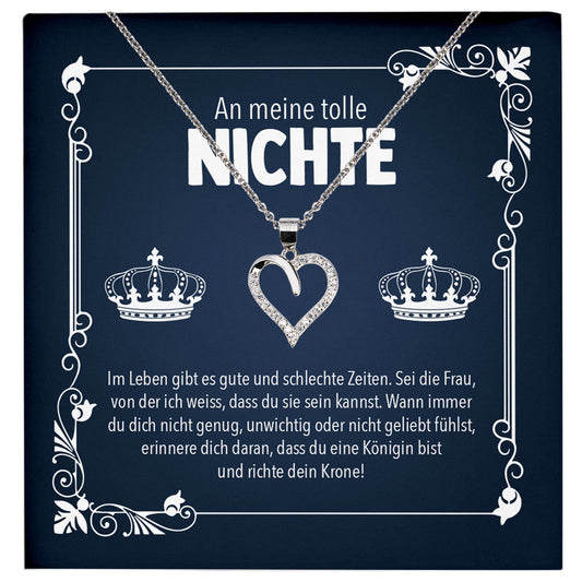 22Feels® Tolle Nichte Geschenk Silber 925/000 Herz Halskette mit Karte Mädchen Frauen Schmuck Geburtstag Weihnachten Firmung Konfirmation Ostern-Schmuck mit Botschaftskarte - Herz21-22Feels