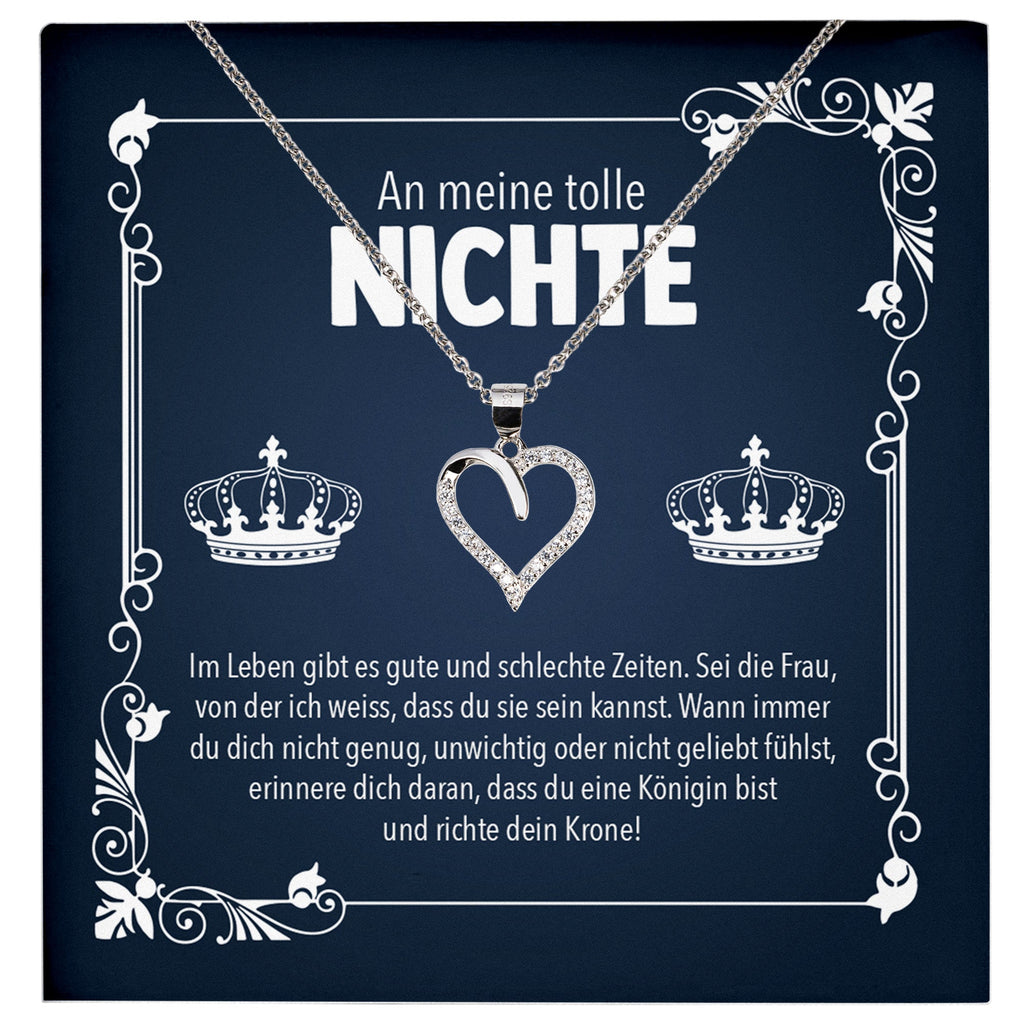 22Feels® Tolle Nichte Geschenk Silber 925/000 Herz Halskette mit Karte Mädchen Frauen Schmuck Geburtstag Weihnachten Firmung Konfirmation Ostern-Schmuck mit Botschaftskarte - Herz21-22Feels