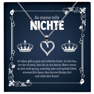 22Feels® Tolle Nichte Geschenk Silber 925/000 Herz Halskette mit Karte Mädchen Frauen Schmuck Geburtstag Weihnachten Firmung Konfirmation Ostern-Schmuck mit Botschaftskarte - Herz21-22Feels