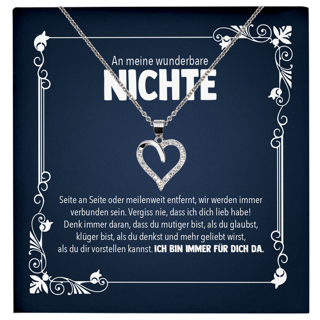 22Feels® Wunderbare Nichte Geschenk Silber 925/000 Herz Halskette mit Karte Mädchen Frauen Schmuck Geburtstag Weihnachten Firmung Konfirmation Ostern-Schmuck mit Botschaftskarte - Herz21-22Feels
