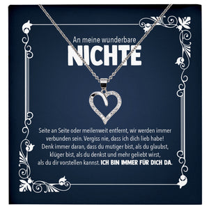 22Feels® Wunderbare Nichte Geschenk Silber 925/000 Herz Halskette mit Karte Mädchen Frauen Schmuck Geburtstag Weihnachten Firmung Konfirmation Ostern-Schmuck mit Botschaftskarte - Herz21-22Feels