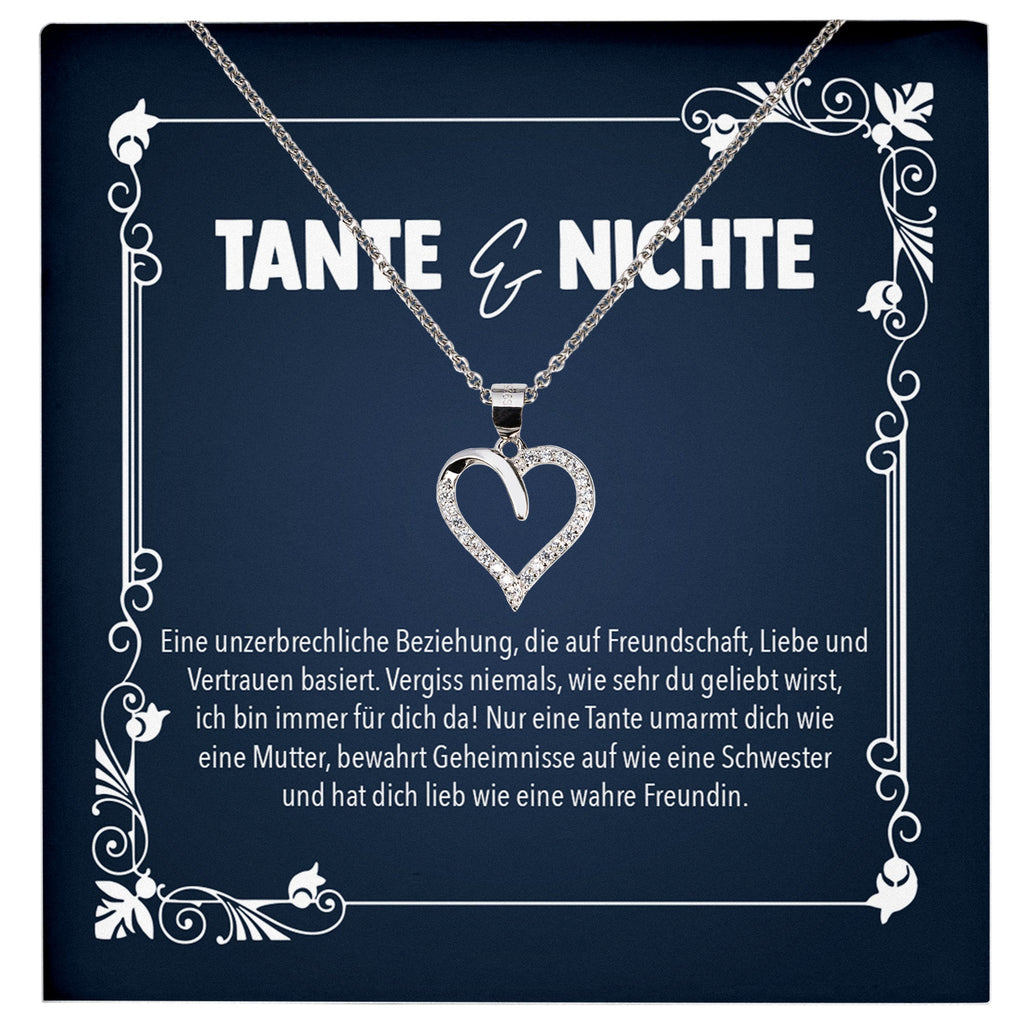 22Feels® Nichte Geschenk von Tante Silber 925/000 Herz Halskette mit Karte Mädchen Frauen Schmuck Geburtstag Weihnachten Firmung Konfirmation Ostern-Schmuck mit Botschaftskarte - Herz21-22Feels