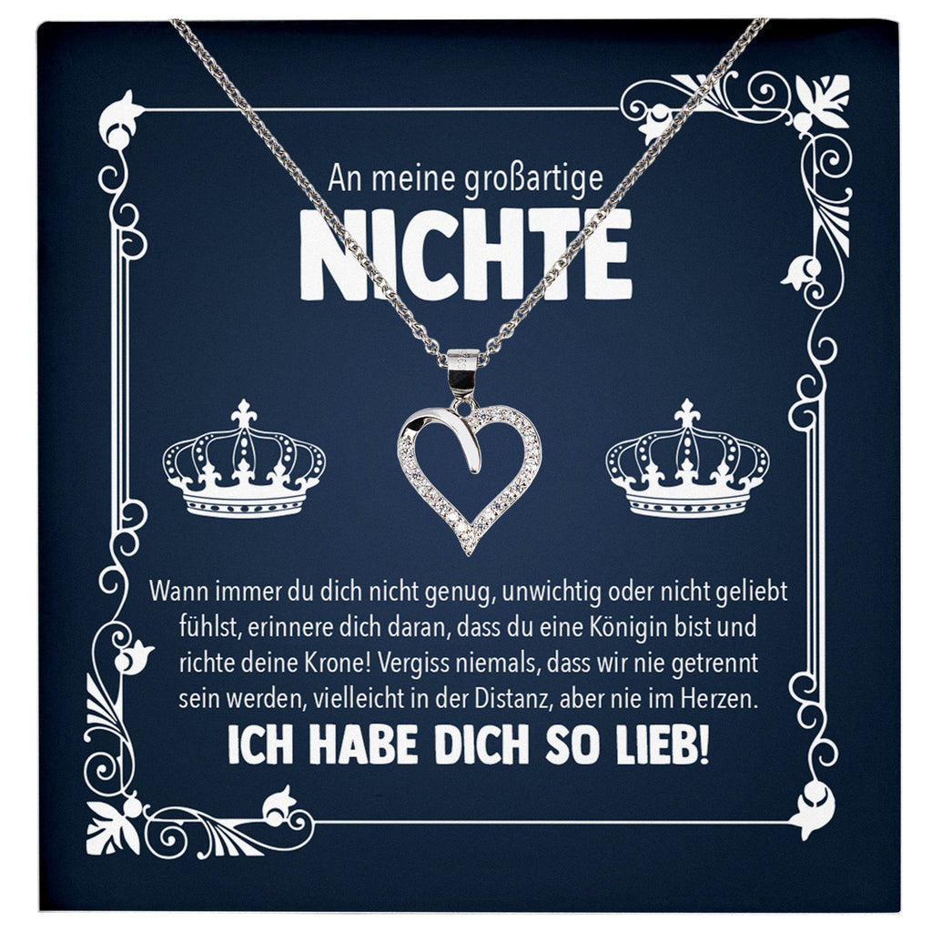 22Feels® Großartige Nichte Geschenk Silber 925/000 Herz Halskette mit Karte Mädchen Frauen Schmuck Geburtstag Weihnachten Firmung Konfirmation Ostern-Schmuck mit Botschaftskarte - Herz21-22Feels