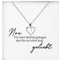 22Feels® Fehlgeburt Erinnerung Trauer-Schmuck Silber 925/000 Herz Halskette Frauen Schmuck Kondolenzgeschenk "Nur Für Einen Moment" Damen Collier-Schmuck mit Botschaftskarte - Herz21-22Feels